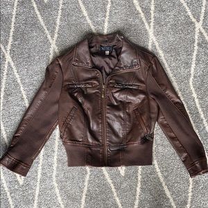 XOXO Brown Faux Leather Jacket